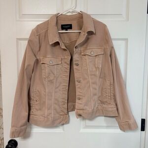 Liverpool Los Angeles Women's XXL Pink/Blush Denim Jean Jacket Button Up Casual